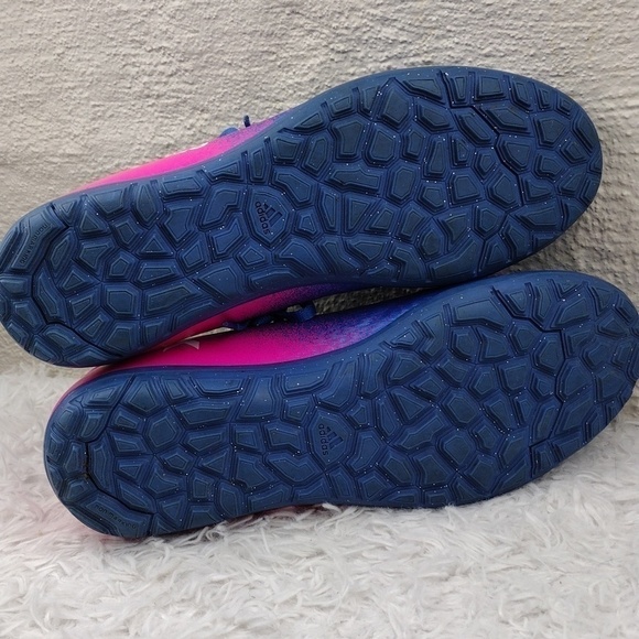 Adidas X TechFit Royal Blue Round Toe Lace Up Low Top Astro Turf Football Shoe main image 9